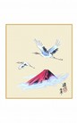 SHIKISHI Aironi con Akafuji  dipinto a mano cm. 24x27 -S54