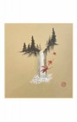 SHIKISHI Cascata autunno dipinto a mano  cm. 24x27 -S18