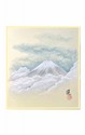 SHIKISHI Fuji e nuvole dipinto a mano  cm. 24x27 -S13