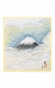 SHIKISHI Fuji e nuvole dipinto a mano  cm. 24x27 -S14