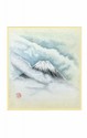 SHIKISHI Fuji e nuvole dipinto a mano  cm. 24x27 -S15