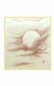SHIKISHI Luna e nuvole dipinto a mano  cm. 24x27 -S11