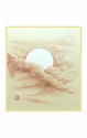 SHIKISHI Luna e nuvole dipinto a mano  cm. 24x27 -S02