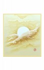 SHIKISHI Luna e nuvole dipinto a mano  cm. 24x27 -S03
