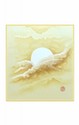 SHIKISHI Luna e nuvole dipinto a mano  cm. 24x27 -S03