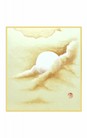 SHIKISHI Luna e nuvole dipinto a mano  cm. 24x27 -S06