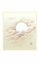 SHIKISHI Luna e nuvole dipinto a mano  cm. 24x27 -S08