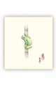 SHIKISHI Rana su bambu dipinto a mano cm. 24x271 S45