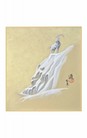 SHIKISHI Stambecco dipinto a mano cm. 24x27 -S52