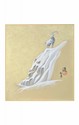 SHIKISHI Stambecco dipinto a mano cm. 24x27 -S52