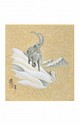 SHIKISHI Stambecco dipinto a mano cm. 24x27 -S50