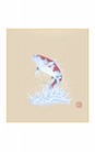 SHIKISHI Carpe dipinto a mano  cm. 24x27 -S19