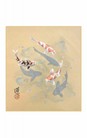 SHIKISHI Carpe dipinto a mano  cm. 24x27 -S18
