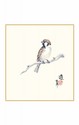 SHIKISHI Passero su jin  dipinto a mano cm. 24x27 -S56