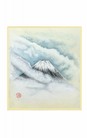 SHIKISHI Fuji e nuvole dipinto a mano  cm. 24x27 -S15