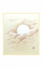 SHIKISHI Luna e nuvole dipinto a mano  cm. 24x27 -S08