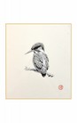 SHIKISHI Martin pescatore dipinto  a mano  cm. 24x27 -S28
