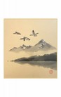SHIKISHI Oche selvatiche dipinte a mano  cm. 24x27 -S30