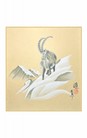 SHIKISHI Stambecco dipinto a mano cm. 24x27 -S38