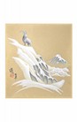 SHIKISHI Stambecco dipinto a mano cm. 24x27 -S51