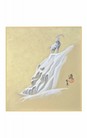 SHIKISHI Stambecco dipinto a mano cm. 24x27 -S52