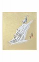 SHIKISHI Stambecco dipinto a mano cm. 24x27 -S52